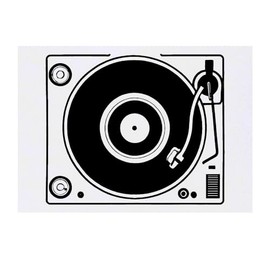 'Vinyl Record Player' Temporary Tattoo - Water Resistant, Skin-Safe, Non-Toxic Transfer (TO00069467)