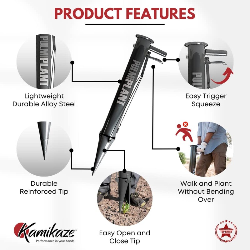 Kamikaze Bulb Planter Tool - Heavy Duty Vegetable Bulb Planter