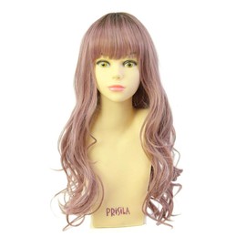Priscilla CTA-100 All Color Wig, Whipped Curl, Long, Heat Resistant, CTGL, Gray Lavender