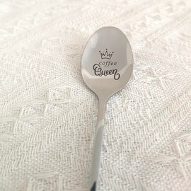 Coffee Gifts Spoons for Women Coffee Lovers Coffee Queen Spoon for Wife Friend Coffee Lover Gift for Coffee Drinkers Women Christmas Birthday Gift for Mom Funny Coffeespoons