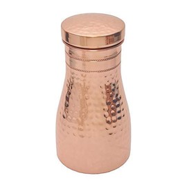 Copper Bottle Water with Lid Perfect Ayurvedic Copper Vessel for Sports, Fitness, Yoga Sugar Pot Jug 900 ML (Design01)