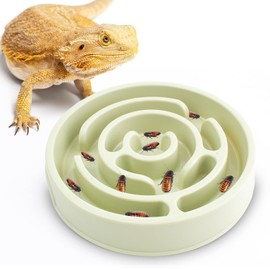 OOXYG Bearded Dragon Maze Bowls Puzzle, Bearded Dragon Feeding Dish Food Bowl, Reptile Feeding Dish to Slow Down Eating, Worm Dubia Cricket Anti-Escape Food Bowl