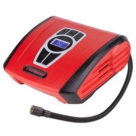 CARTMAN CARTMAN Tire Inflator Portable Air Compressor, Auto Air Pump for Car/Bike with Digital Pressure Gauge & LED Light, Red