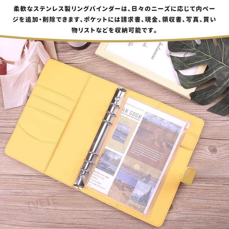 TVETE Money Binder Magnetic Closure Loose Leaf Wallet A6 Binder