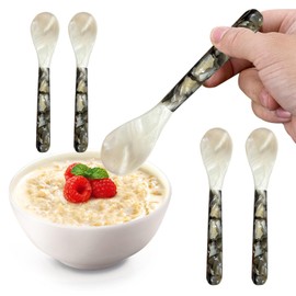 Caviar Spoons - 5* Pearl Spoons For Caviar - Hand Craft Caviar Serving Set - Caviar Server Decorative Caviar Spoons For Caviar Egg Ice Cream