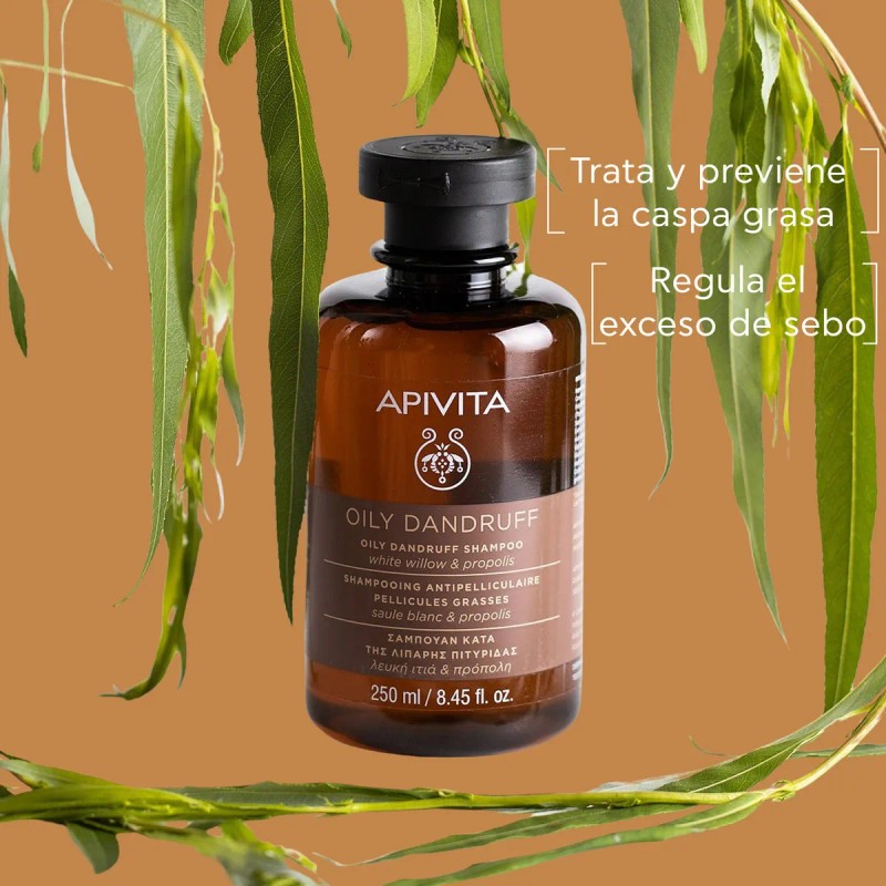 Apivita Shampoo anticaspa para cuero cabelludo graso 250ml