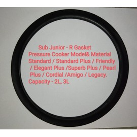 Butterfly Rubber Sub Junior-R Pressure Cooker Gasket (3 Litres Capacity), Black