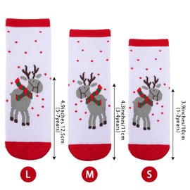 Nydotd 6 Pairs Kids Christmas Winter Socks Thick Cotton Warm Socks Thermal Crew Socks for Boys Girls Children, Multicolor, 3-4T