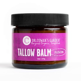 Dr. Cowan's Garden Fusion Tallow Balm - 100% Grassfed Beef Tallow for Skin, Beef Tallow for Face Moisturizer, Body Lotion, Organic Skin Care With Comfrey, Lavender, Frankincense, & Chamomile - 2oz