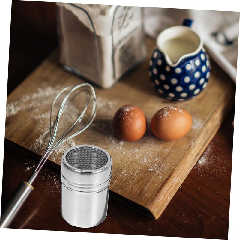 CIYODO Stainless Steel Sugar Shaker Fine Mesh Sifter Lid Powder