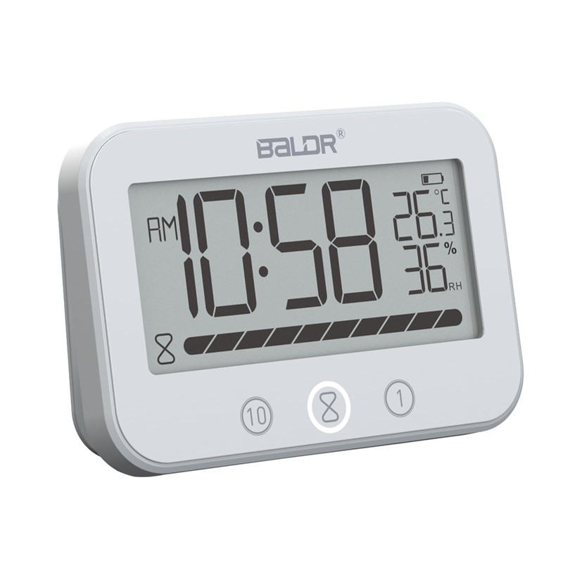 ALEENFOON Digital Bathroom Clock, IP54 Waterproof Shower Clock with Temperature