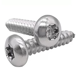 HanTof 100Pcs Torx/Star Drive Pan Head Self Tapping Wood Screws, 18-8 (304) Stainless Steel, M5 x 16/20/25/30/40mm Sheet Metal Screws Used for Wood, Plastic and Soft Metal. 20 Pieces/each With T25 Bit