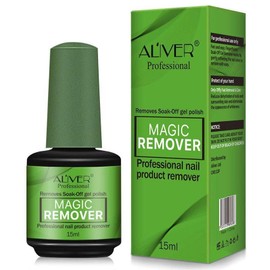 Professional Magic Remover Soak-Off Gel Fingernail Polish Remover Non Acetone Nail Polish Remover Cuticle Trimmer Cuticle Remover Nail Glue Remover Gel Polish Remover For Nails 15 Ml (Green Magic)