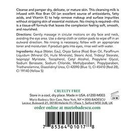 Mario Badescu Leche limpiadora con clavel, aceite de arroz y vitamina E  Limpiador desmaquillante lquido sin enjuague con frmula lechosa para el...   