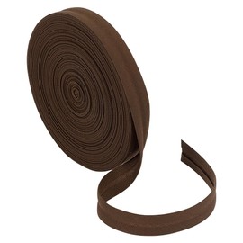 BENECREAT 21Yards Brown Bias Binding Tape, 5/8 Inch/15mm Polyester Cotton Hemming Tape Bulk for DIY Garment Sewing, Seaming Quilting Hemming Binding Crafts