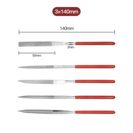 Samcos Diamond File Set, Set of 10, Stainless Steel, Polishing, Metal/Woodwork/Ironworking, File Set, DIY Model, Hobby, Polishing Tool, 0.1 x 5.5 inches (3 x 140 mm)
