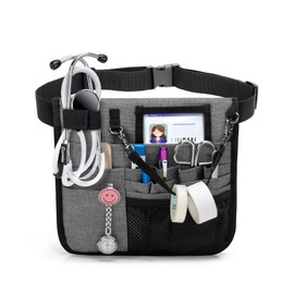 CURMIO Nurse Waist Pouch, Nurse Pouch with Stethoscope and Tape Holder, Nurses, Caregivers, Nurses (Bag Only), Gray