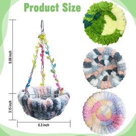 kathson Hanging Bird Bed, Hammock for Cage Winter Warm Bird Plush Nest Parrot Sleeping Bed for Budgie Lovebird Conure Quaker (Diameter 6.3 in, Pink)