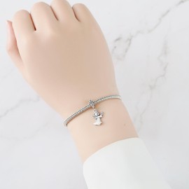 NUJIFFY 925 Sterling Silver Charms for Bracelets Cross Dangle Charm Angel Pendant Tree of Life Beads Charm Religious Jewelry Gifts for Women (Angel Cross Bead Charms)