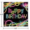 Creative Converting Neon Glow Lunch Paper, 16 Ct, 6.5", Happy