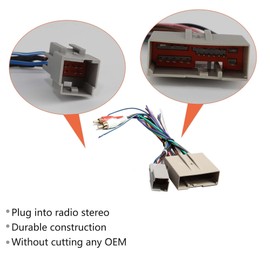 NuIth Car Radio Stereo Wire Harness Connector Antenna Adapter for Ford 2006-2012, Lincoln 2006-2010, Mercury 2006-2009 Fit OEM Radio Amplifier Wiring Harness RCA Adaptor Plug Installation