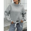 Fisoew Women's Cropped Sweatshirts Casual Turtleneck Fleece Long Sleeve Tie