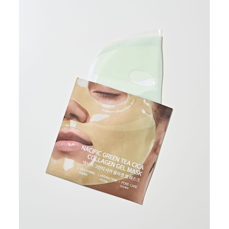 Nesific Nacific Green Tea Cica Collagen Gel Mask 4 Sheets