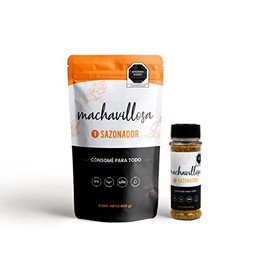 MACHAVILLOSA Sazonador en Polvo para Alimentos, 2-Pack 400gr + 100gr, Sal del Himalaya, Mostaza, Cúrcuma y Curry, Consomé para Todo, 100% Natural, Ideal para Consomé y Carnes, Machavillosa