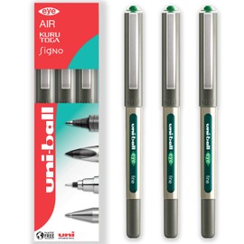 uni-ball EYE - UB-157 Rollerball Pens - 0.7mm Nib - In Gift Box Packaging (Pack of 3, Green)
