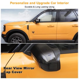 HTHE - Funda de espejo lateral para Ford Bronco Sports 2021-2024 + (fibra de carbono)