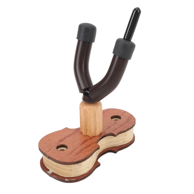 Violin Wall Mount with Bow Hook Wooden Viola Hanger Stand