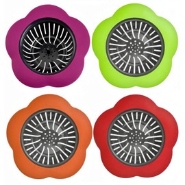 Kitchen Sink Strainer, 4PCS Silicone Sink Strainers, Large Wide Rim 4.5" Diameter Sink Drain Strainer for Kitchen Sink - Multicolor
