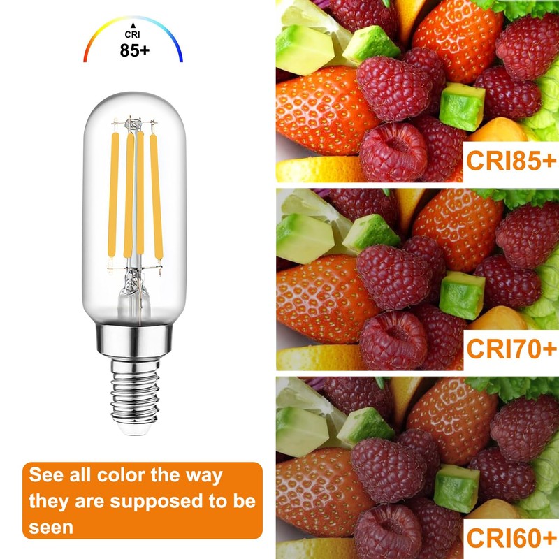 Vinaco 3.39 Inch E12 Edison Bulb Dimmable 4W, Equal 40W,