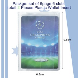 Chivao 2 Set 6 Page Clear Plastic Wallet Insert Transparent Credit Card Protector Plastic Credit Card Sleeves Wallet Pictures Holder for Men Women Bifold or Trifolds