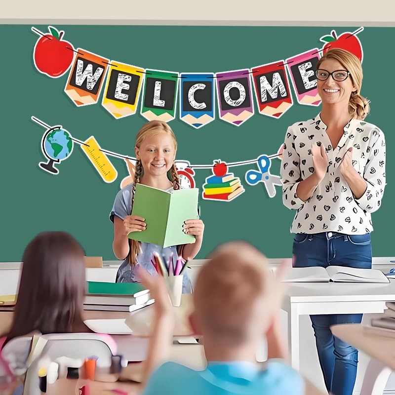 Quixorblex Welcome Back to School Banner Set Classroom Decor First