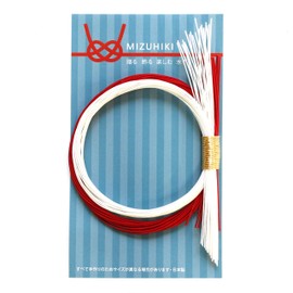 piece MIZUHIKI PHC-087-1 Mizuhiki Double Shimmering Ornament, Red and White