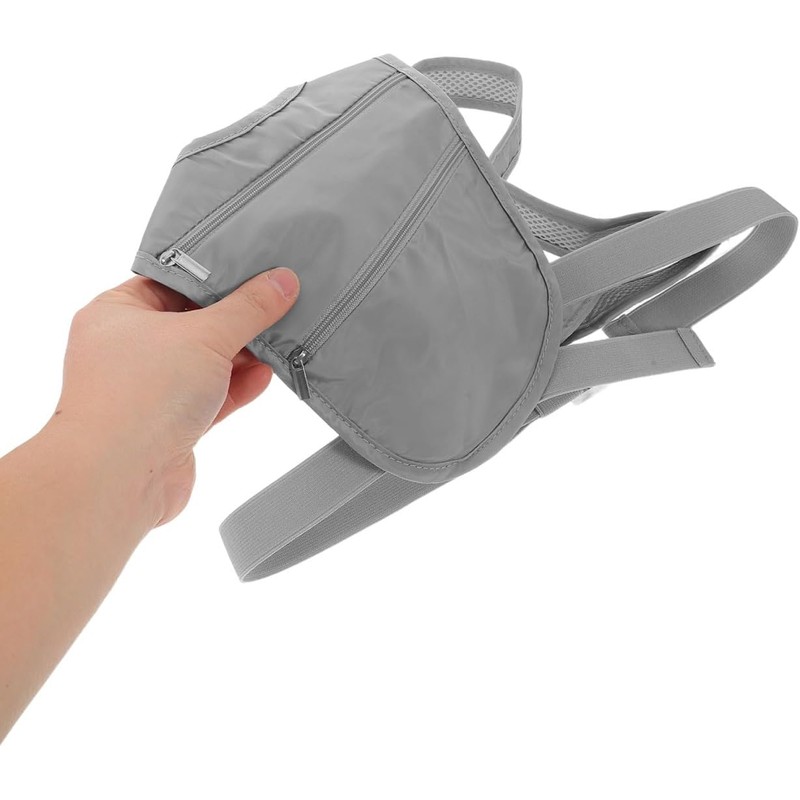 Riñonera Antirrobo de Viaje, Bolso Pequeño Oculto para Pasaporte, Gris