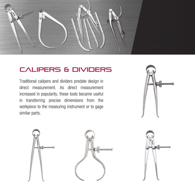Starrett 73 Series "Yankee" Spring-Type Inside Calipers with Flat Legs