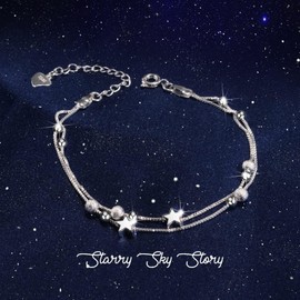 FANCIBAND Sister Gifts From Sister Silver Bracelet For Women Star Charm Bracelets For Women Birthday Graduation Valentine's Day Christmas Gift For Girls