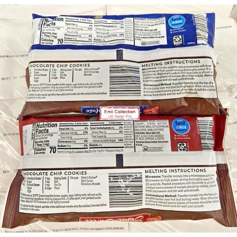 Baker’s Corner Dark & Semi-Sweet Chocolate Morsels (2 Bags)