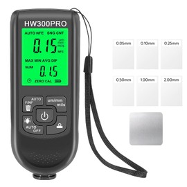 7JI Coating Thickness Gauge, Paint Tester, HW-300PRO, Automotive Coating Thickness Meter 0-2000um, with LCD Display, Ultra Precise Resolution 1um, FE/NFE Coating Measurement