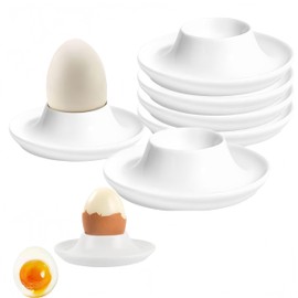 YSTrillion Egg Cup Set, Set of 6 Egg Cups, Funny, Stackable Egg Cups with Shelf, Egg Cups, Round Egg Cups for Eggs, Egg Holder, Breakfast Egg Holder, Hard Soft Boiled Eggs