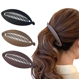 MIRKUZI Hair Clips 3 Pack Banana Clips Banana Clips Hair Banana Hair Clips Women Hair Clips Banana Girl Retro Banana Hair Clips Ponytail Banana Clips