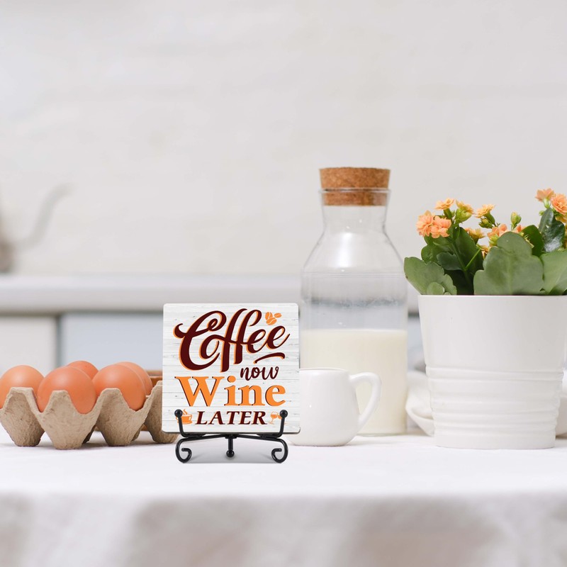 OXRUN Coffee Bar Decor, Farmhouse Kitchen Table Decor, Coffee and