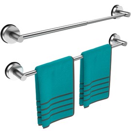 Towel Bar for Bathroom Wall,Adjustable 14.6~24 Inch Towel Racks for Bathroom Wall Mounted, Towel Holder for Glass Shower Door,Apparment Essentials,Home Decor-Silver(2pcs)