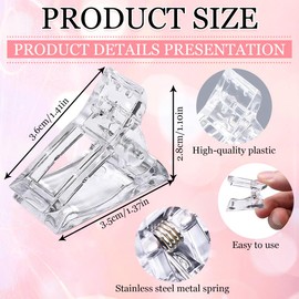 15 Stück Polygel Nagel Klammer, Transparente Nagelspitzen Clip, Transparente Nagelspitzen Clips, Nagel Tips Clips Nagelklammern für Poly Gel Nagelverlängerung