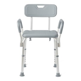 Caring Bath Chair for Seniors, Shower Seat with Removable Backrest, Suction Feet, Non-Slip Adjustable Height Shower Bench for Elderly, Disabled, 400 lb Weight Capacity, Bathroom Stool for Tub & Shower