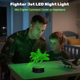 Anywin Airplane Night Light, Fighter Jet Lamp with Remote Control & 16 Colors & Timer & Dimmable for Home Desk Decor, Cool Plane Gift for Christmas, Birthday, Graduation, Back to School for Kids Boys