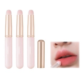 Doyime Lip Brush, Lipstick Brush (Set of 3), Makeup Brush, Lipstick Lip Brush, Round Head, Soft, Easy to Use, Precision, Natural, Multifunctional, Makeup Tool, Lightweight, With Lid, Convenient to