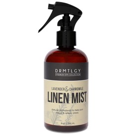 DRMTLGY Natural Lavender Linen Mist and Room Spray. Pure Lavender Essential Oil and Chamomile Pillow Spray, and Fabric Aromatherapy Spray, 8 oz